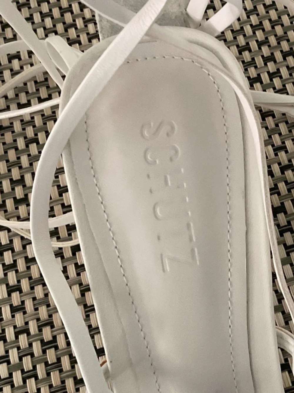 SCHUTZ Glenna Platform Ankle Tie Platform White Size 10